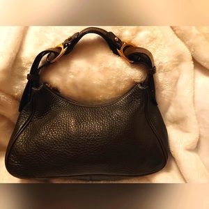 Dooney and Bourke Leather Dark Brown Hobo Shoulder Bag Crescent Shape